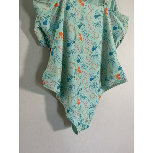 Disney Aqua One Piece Swimsuit with Orange and Blue Accents 1X - Picture 7 of 10